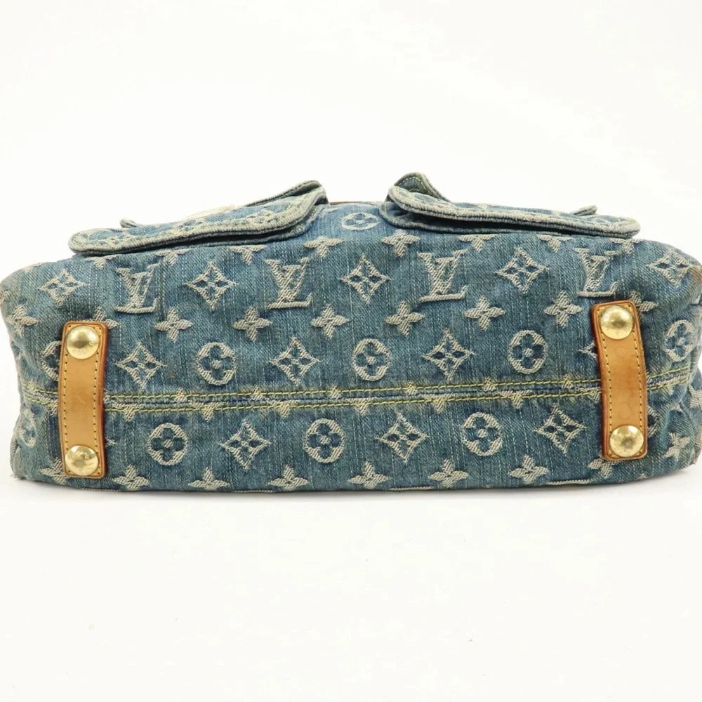 Louis Vuitton Monogram Denim Baggy GM Shoulder Bag Blue M95048 Auth Used F/S